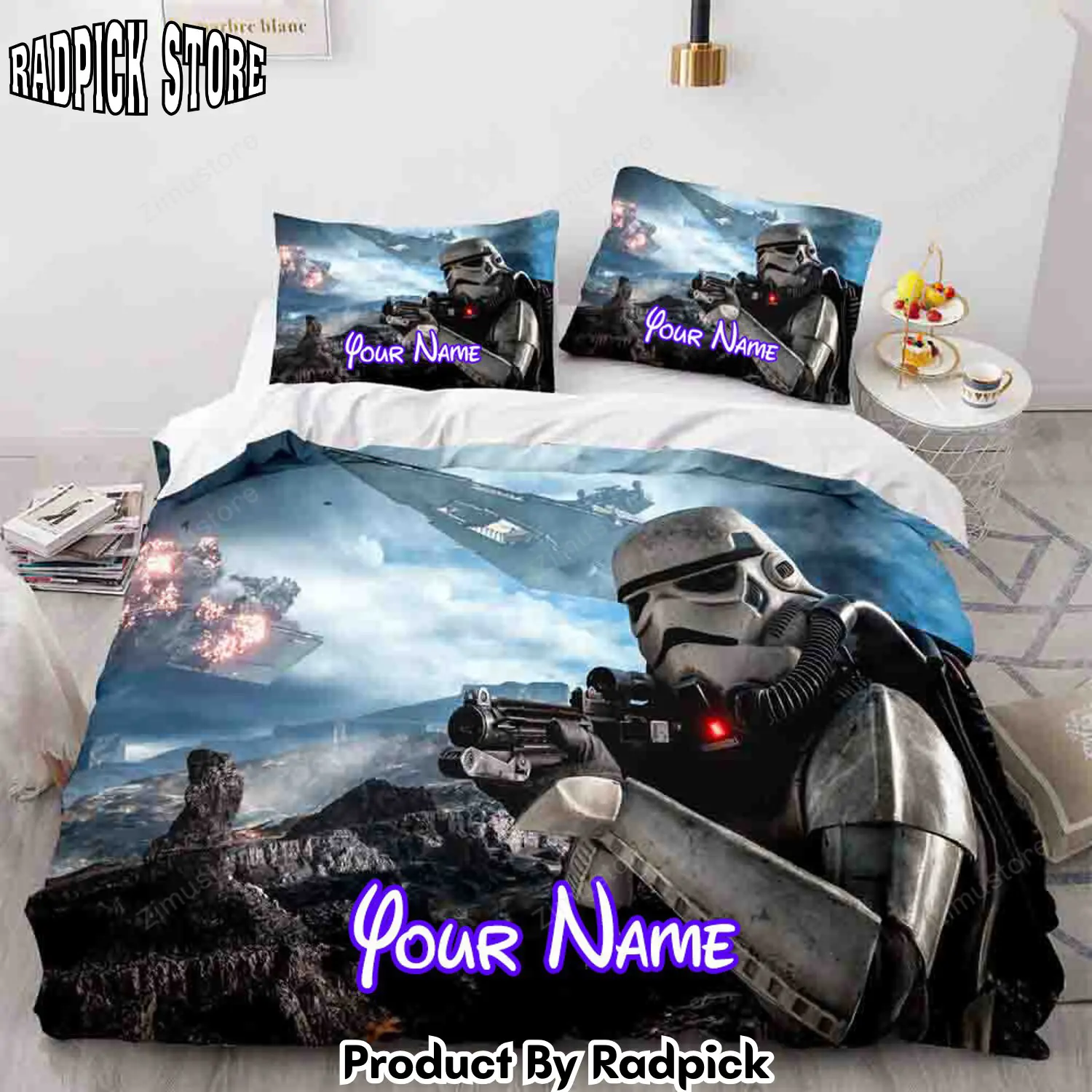 Radpick star wars cosplay personalized name bedding set duvet cover comforter bed sheets1939 rp3272010